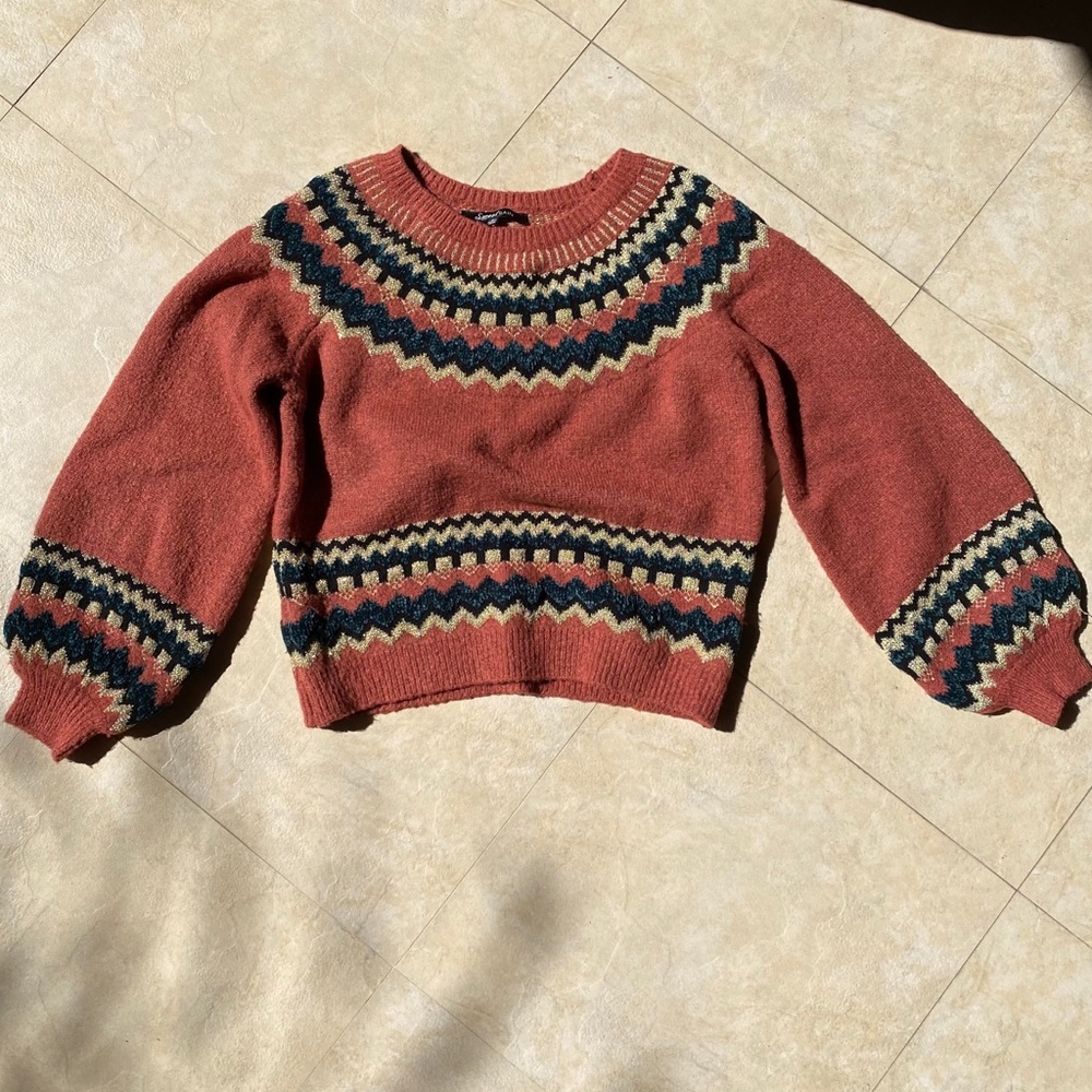 Sweet Rain Orange Rust Pulllover Sweater Top